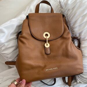 Michael Kors Tan Leather Backpack